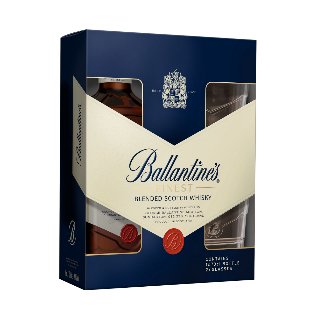 Ballantine's Finest 70cl + 2 verres