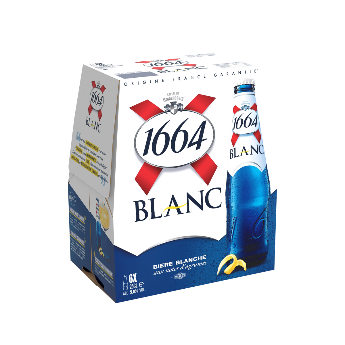1664 Blanche Bouteille Verre 25cl x 6