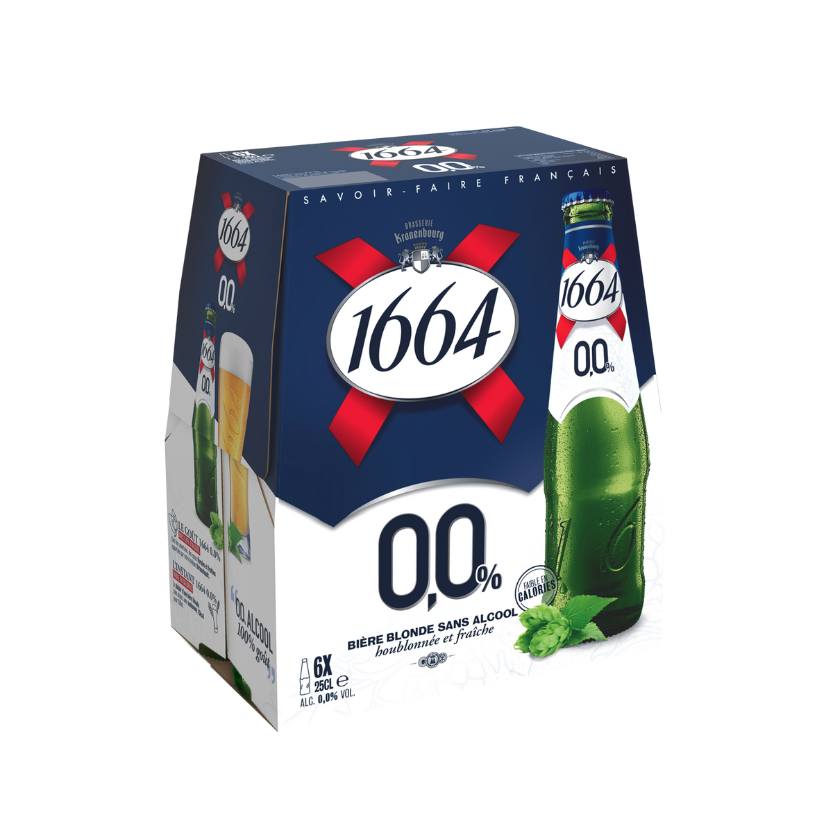 1664 Blonde Sans Alcool Bouteille Verre 25cl x 6
