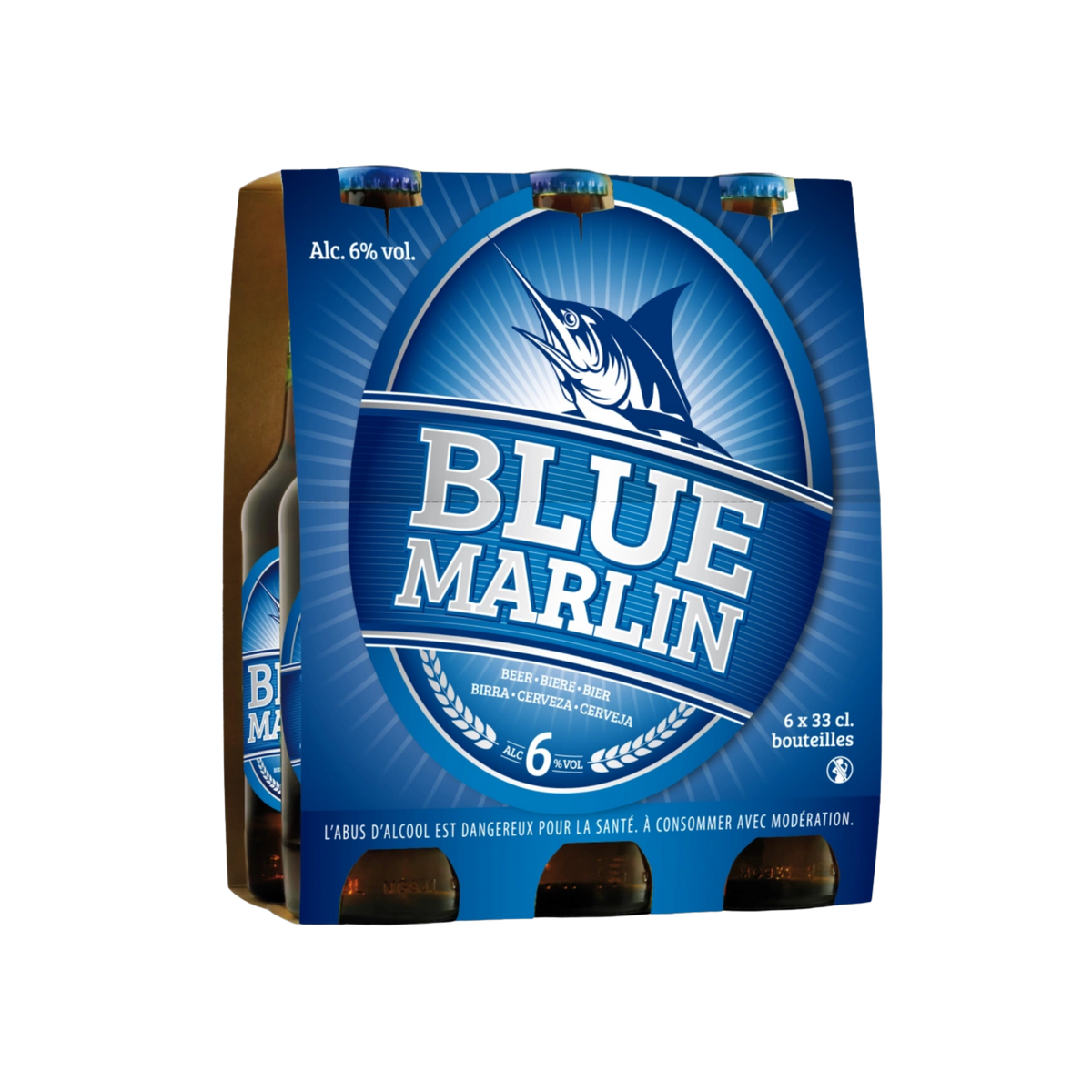 Blue Marlin Bouteille Verre 33cl x 6