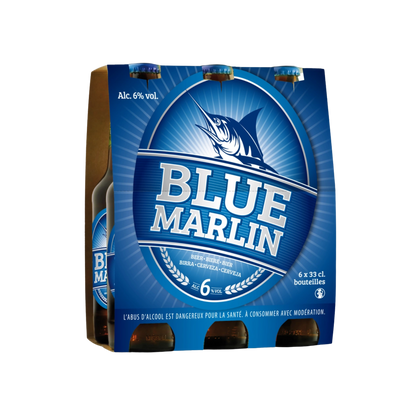 Blue Marlin Bouteille Verre 33cl x 6