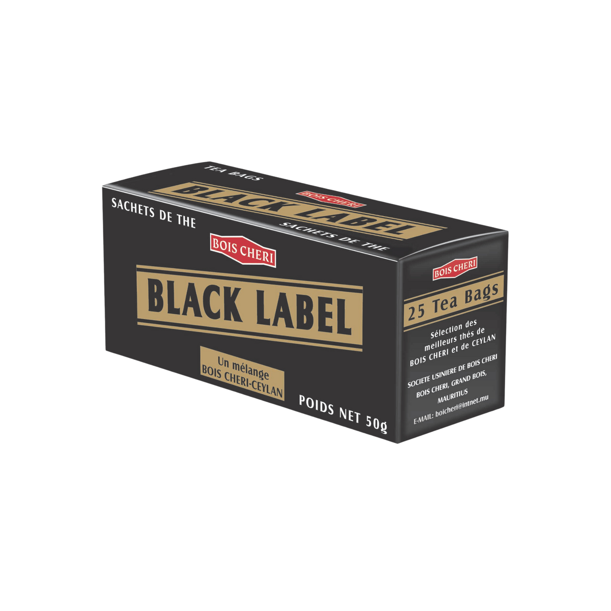 Thé Boîte 50gr Black Label x25 dosettes Bois Cheri
