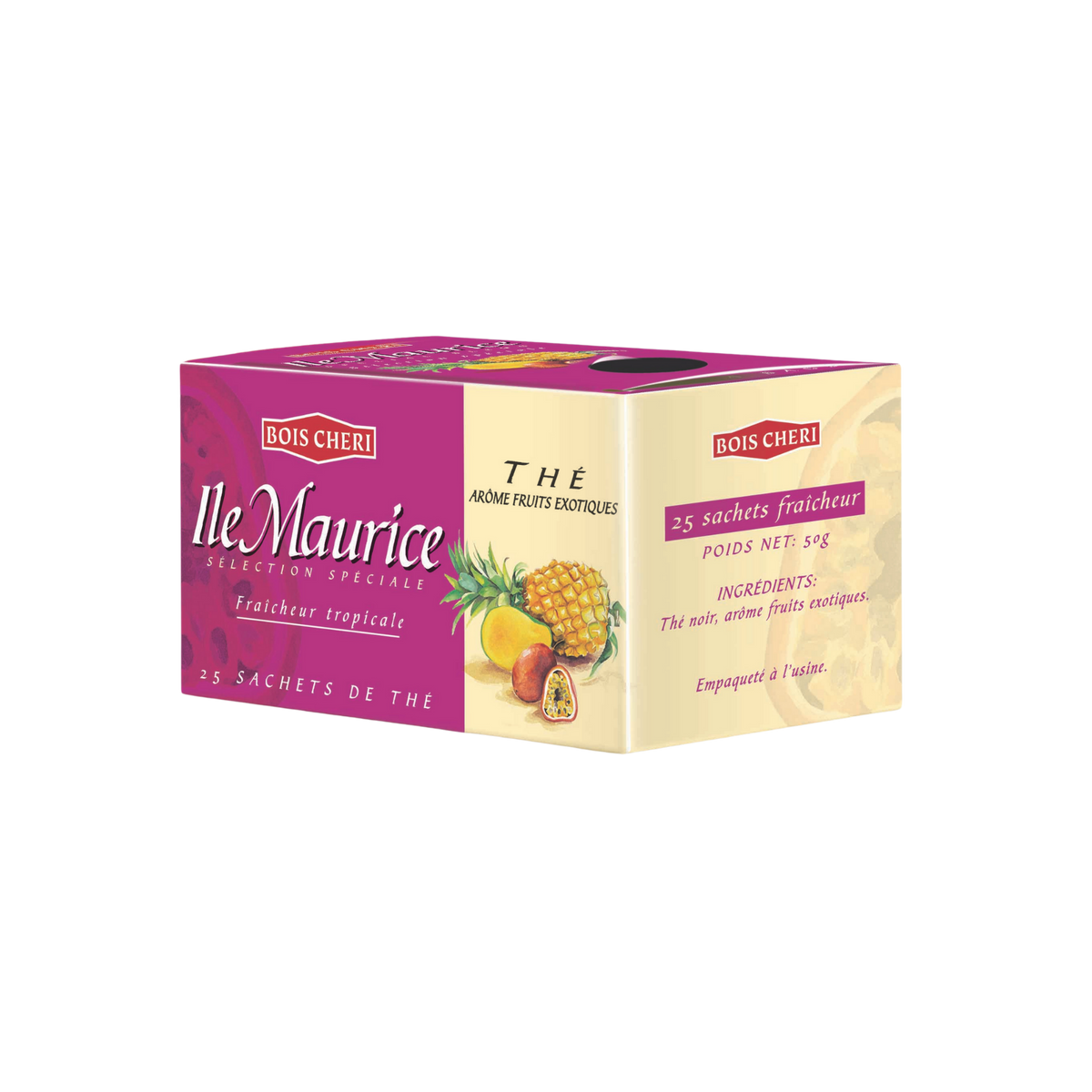 Thé Boîte 50gr Fruits Exotiques x25 dosette Bois Cheri