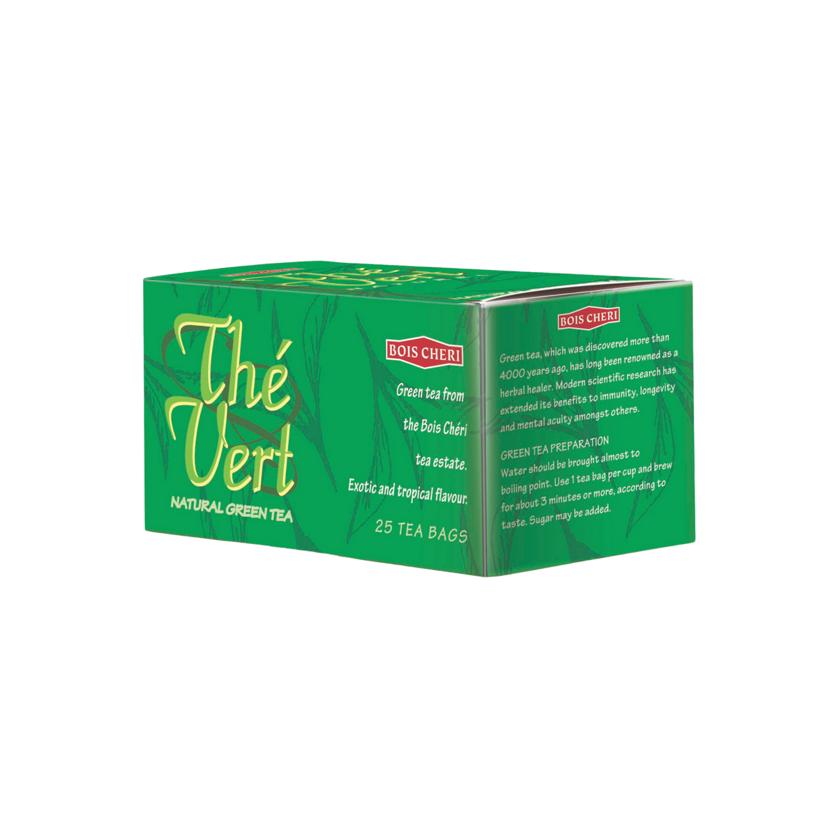 Thé Boîte 50gr Thé Vert x25 dosette Bois Cheri